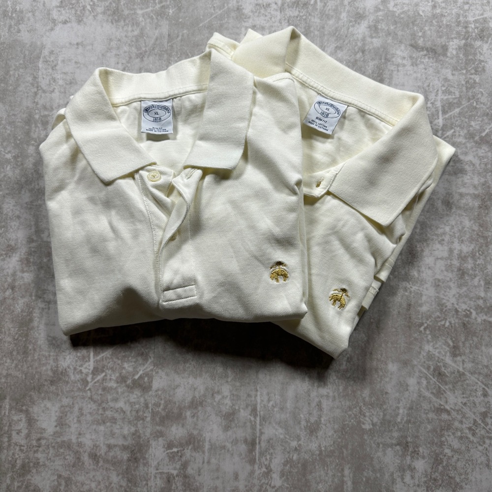 Bundle of 2 Brooks Brothers Polo Mens XL Slim Fit Short Sleeve Cotton Pique